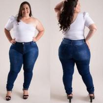 Calça Jeans Feminina Empina Bumbum Plus Size 46 Até 52 Com Lycra