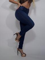 Calça jeans feminina escura classica vintage corrosão blogueirinha Calça jeans feminina escura classica vintage corrosão blogueirinha