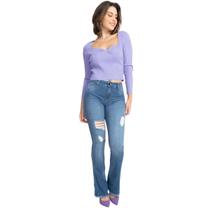 Calça Jeans Feminina Flare Cintura média Biotipo 28643 Calça Jeans Feminina Flare Cintura média Biotipo 28643