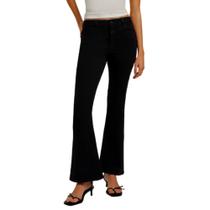 Calça Jeans Feminina Hering Flare Petit Soft Touch Preta H9M Calça Jeans Feminina Hering Flare Petit Soft Touch Preta H9M