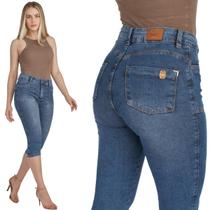 Calça Jeans Feminina HNO Capri Skinny Elastano Azul Calça Jeans Feminina HNO Capri Skinny Elastano Azul
