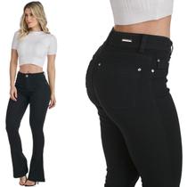 Calça Jeans Feminina HNO Petit Flare Preto Calça Jeans Feminina HNO Petit Flare Preto