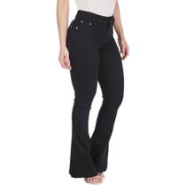 Calça Jeans Feminina HNO Petit Flare Preto Linha Gold