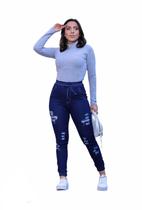 Calça Jeans Feminina Jogger Destroyed Cintura Alta Blogueira - Moda Store