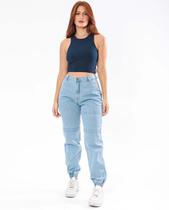 Calça Jeans Feminina Jogging Clara com Recortes 21458 Clara