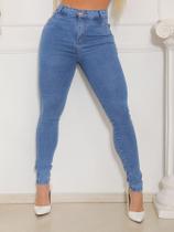 Calça jeans feminina laycra classica snow power