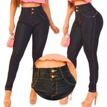 Calça Jeans Feminina Lipo Modeladora Cós Alto Empina Bumbum Strech Chapa Barriga