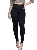 Calça Jeans Feminina Lipo Sawary Cintura Super Alta e modelagem Levanta Bumbum