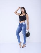 Calça jeans Feminina Marmorizada Skynni Cos Alto - Mania do Jeans