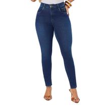 Calça Jeans Feminina Max Denim Cós Alto Skinny Azul