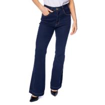 Calça Jeans Feminina Max Denim Flare Petit Azul Escuro