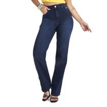 Calça Jeans Feminina Max Denim Reta Azul Escuro