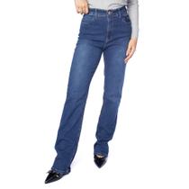 Calça Jeans Feminina Max Denim Reta Premium Azul Escuro