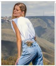 Calça Jeans Feminina Mom Destroyed Bludenim Calça Jeans Feminina Mom Destroyed Bludenim