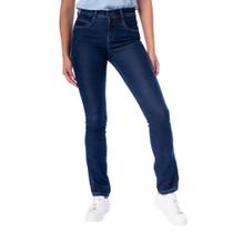 Calça Jeans Feminina Pitt Reta Azul Escuro