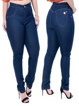 Calca Jeans Feminina Plus Size Cintura Alta Com Lycra Strech - Ninas Boutique