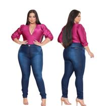 Calça Jeans Feminina Plus Size Cintura Alta Elastano 48 ao 54 - new love jeans