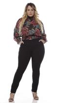 Calça Jeans Feminina Plus Size Cintura Alta Preta NãoDesbota