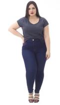 Calça jeans feminina plus size cintura alta