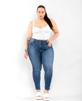 Calça Jeans Feminina Plus Size Extreme Power Cós Duplo 22587 Escura