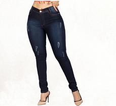 Calça Jeans Feminina Plus Size Hot Pants Levanta Bumbum