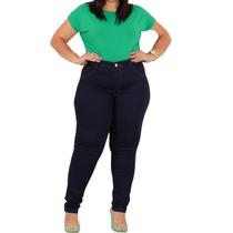 Calça Jeans Feminina Plus Size Skinny Cintura Alta Empina O Bumbum