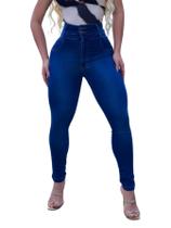 Calça jeans feminina premium 2 cos pinça detalhe sem bolso new vinatege
