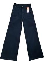 Calça Jeans Feminina Preta Pantalona Wide Leg Infantil Juvenil (6295) Calça Jeans Feminina Preta Pantalona Wide Leg Infantil Juvenil (6295)
