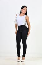 Calça Jeans Feminina Preta Skinny Cintura Alta