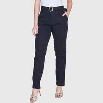 Calça Jeans Feminina Reta Classic com Cinto Cintura Alta Preta Calça Jeans Feminina Reta Classic com Cinto Cintura Alta Preta