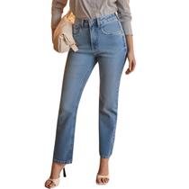 Calça Jeans Feminina Reta Cropped Cintura Alta Lunender Calça Jeans Feminina Reta Cropped Cintura Alta Lunender