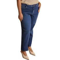 Calça Jeans Feminina Reta Plus Size Chapa Barriga Lunender