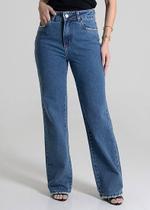 Calça Jeans Feminina Reta Sawary Premium Original Cintura Alta Com Moda 279938