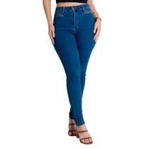 Calça Jeans Feminina Sawary Plush Up Modelagem Ajustada Azul