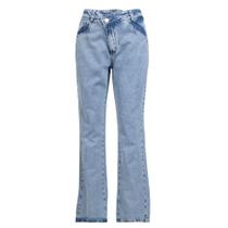 Calça Jeans Feminina Sawary Reta Cintura Alta Azul Claro Calça Jeans Feminina Sawary Reta Cintura Alta Azul Claro