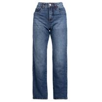 Calça Jeans Feminina Sawary Reta Cintura Alta Azul