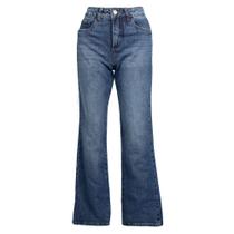 Calça Jeans Feminina Sawary Reta Cintura Alta Azul Calça Jeans Feminina Sawary Reta Cintura Alta Azul