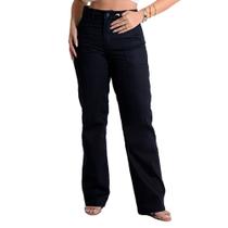 Calça Jeans Feminina Sawary Reta Cintura Alta Preto Calça Jeans Feminina Sawary Reta Cintura Alta Preto