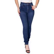 Calça Jeans Feminina Sawary Skinny Levanta Bumbum Azul Escuro