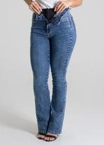 Calça Jeans Feminina Sawary Super Lipo Boca de Sino Boot Cut Flare
