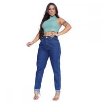 Calca Jeans Feminina Semi Baggy 100% Algodao Sem Lycra Tendencia Blogueira - NtD Modas