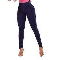 Calça Jeans Feminina Skinny Barra Com Zíper Lisa Dia a Dia