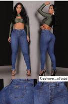 Calça Jeans Feminina Skinny Barra Desfiada Super Modeladora - Azul