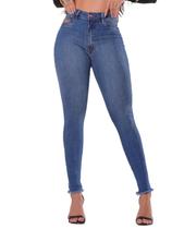 Calça Jeans Feminina Skinny Barra Desfiada Super Modeladora - LD Jeans