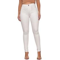 Calça Jeans Feminina Skinny Branca Modelo Comfort White Premium