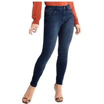 Calça jeans feminina skinny chapa barriga escura, 20840