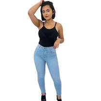Calça Jeans Feminina Skinny Cintura Alta Com Lycra Básica