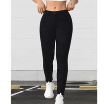 Calça jeans Feminina Skinny Cintura Alta Com Lycra Levanta Bumbum Branca/Preta
