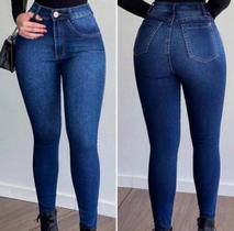 Calça jeans Feminina Skinny Cintura Alta Com Lycra Levanta Bumbum Preta/Azul/Branc