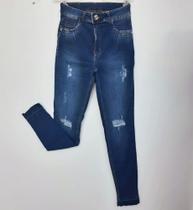 Calça jeans feminina skinny cintura alta com lycra-Sol